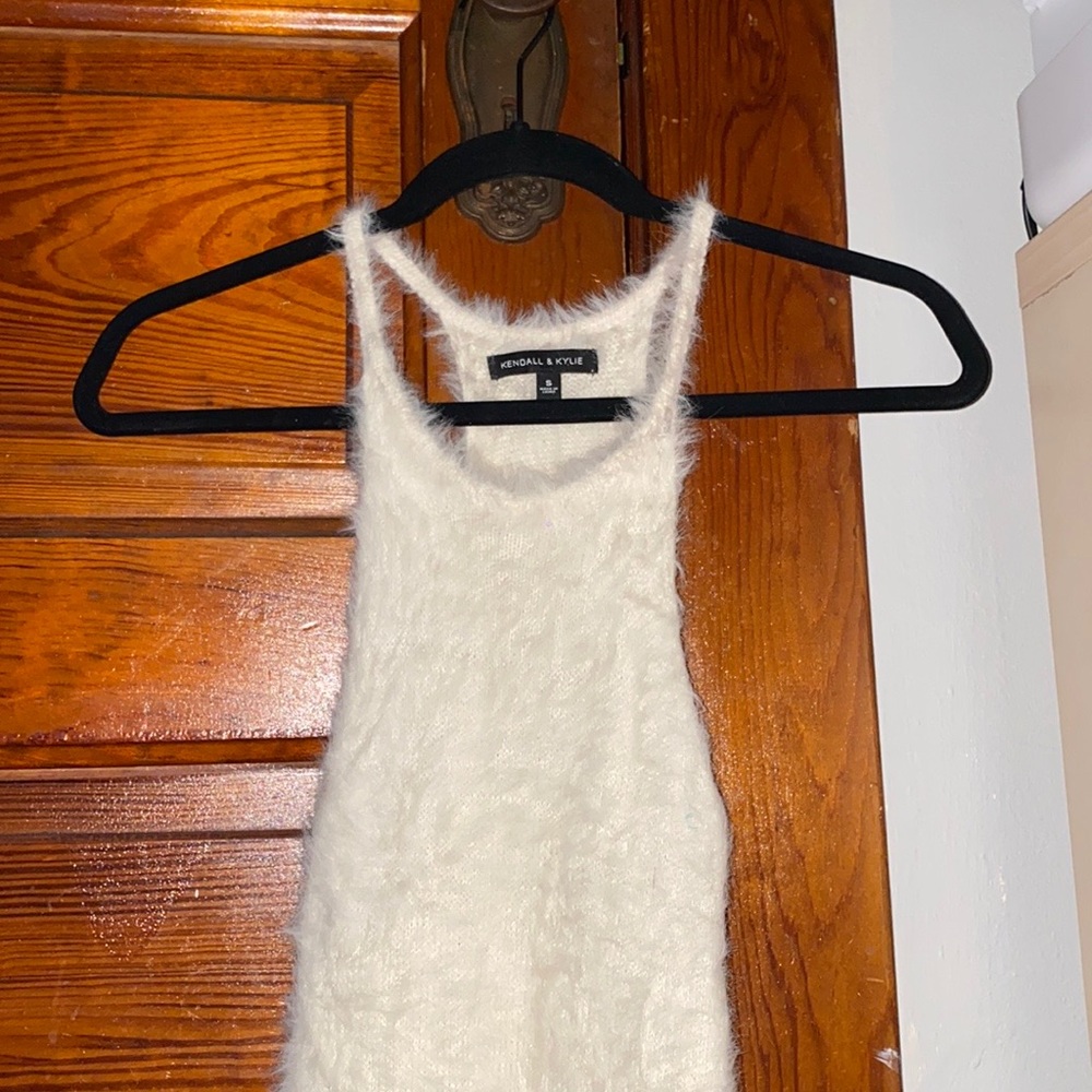 Kendall and Kylie Fuzzy Halter Tank Top